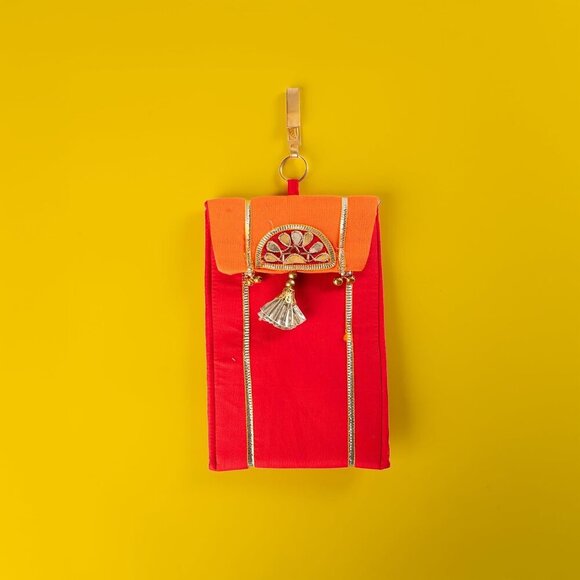 Handmade Purse WalletHand Stitched Traditional Ethnic Golden Work Special Occasi - Picture 2 of 3